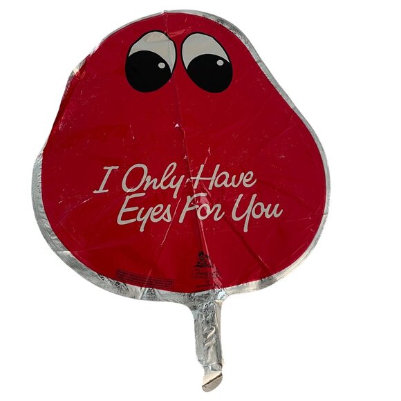18 Inch I only have eyes for you Peeper red vintage mylar balloon 1982 Foil - Picture 1 of 10
